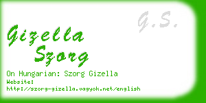 gizella szorg business card